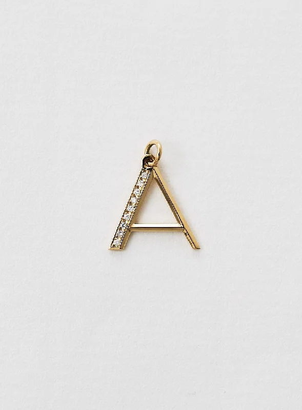 Affordable Luxury Jewelry – Style At A Great Price Diamond letter A 18K Gold Necklace or Pendant w. Diamond