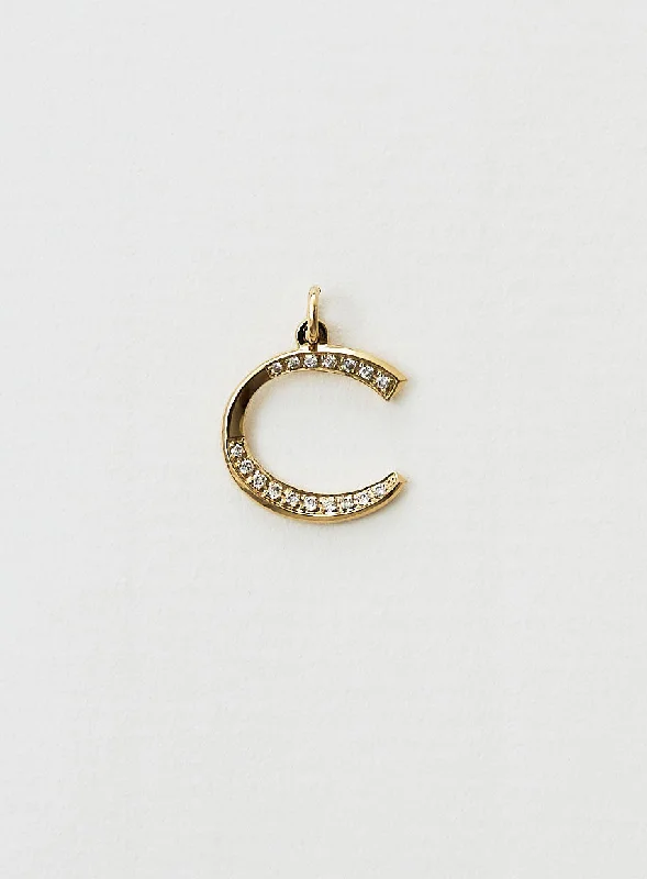Trending Jewelry Now At Unbeatable Prices Diamond letter C 18K Gold Necklace or Pendant w. Diamond