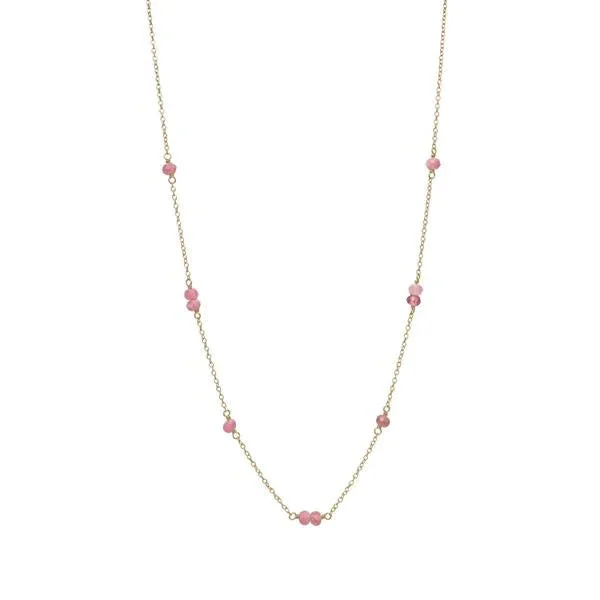 Holiday Jewelry Sale – Perfect Gifts At The Best Prices Pink 18K Gold Plated Necklace w. Tourmaline
