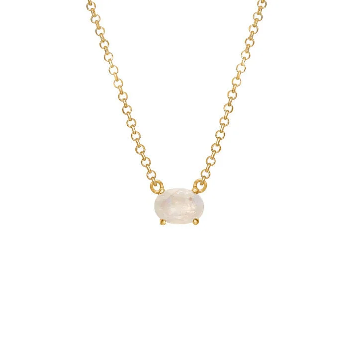 Luxury Jewelry Sale – Elegant Styles At Unbeatable Prices Chain Rainbow 18K Gold Plated Necklace w. Moonstone