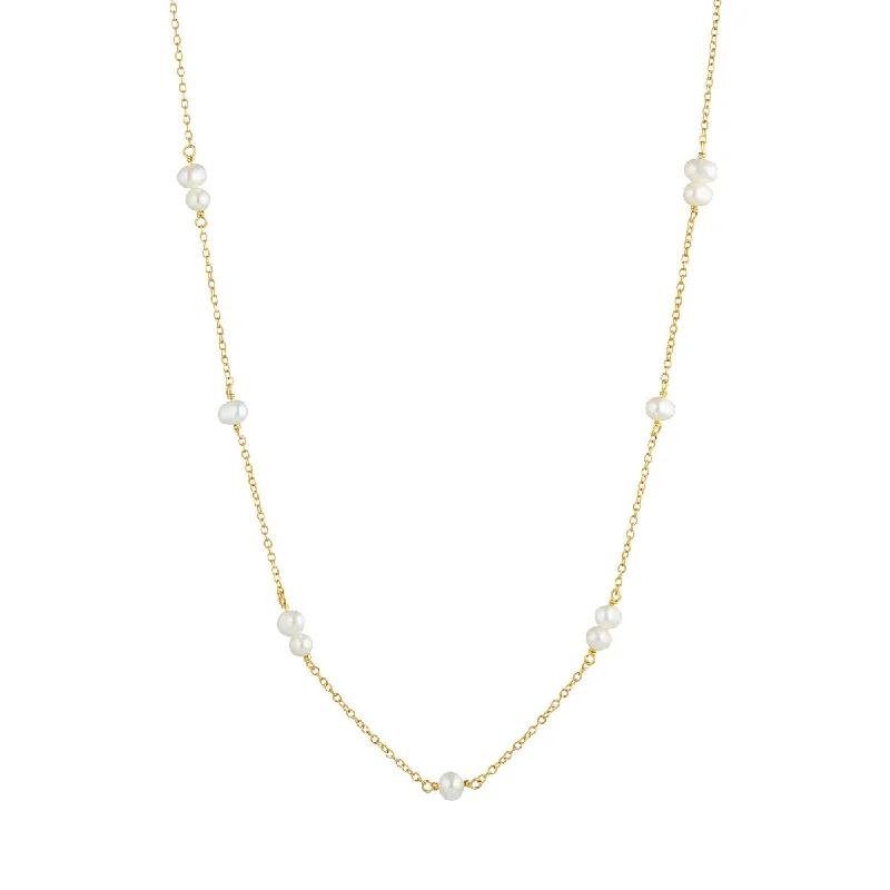 Seasonal Jewelry Deals – Elevate Your Style Purity 18K Gold Plated Necklace w. Pearls