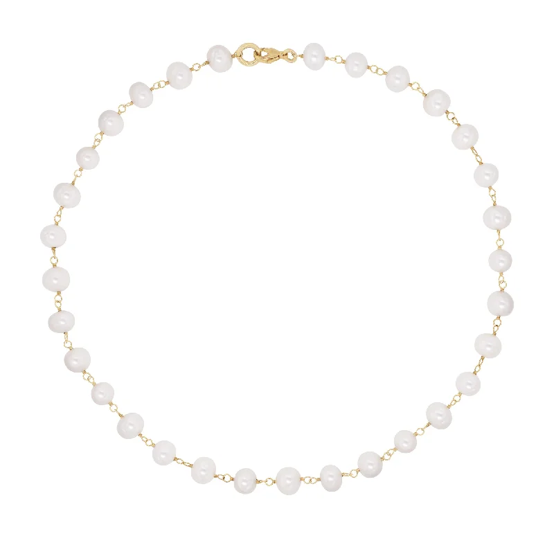 High-End Jewelry, Now More Affordable Than Ever Pearls Choker Gold Plated Necklace w. Pearls