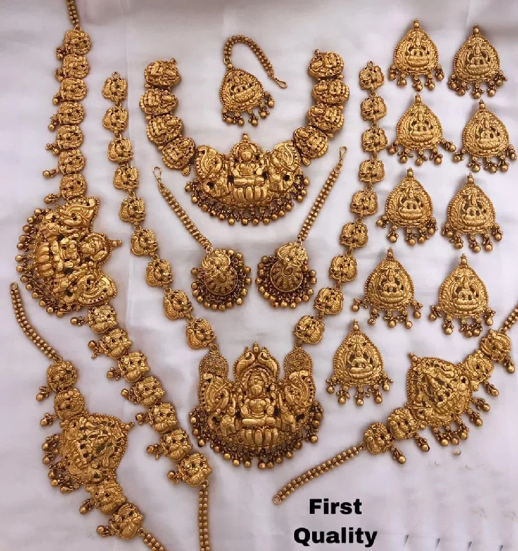 Stunning Jewelry At Even More Stunning Prices Premium Matte Gold Finish Best Seller Full Bridal Set Combo 6146N