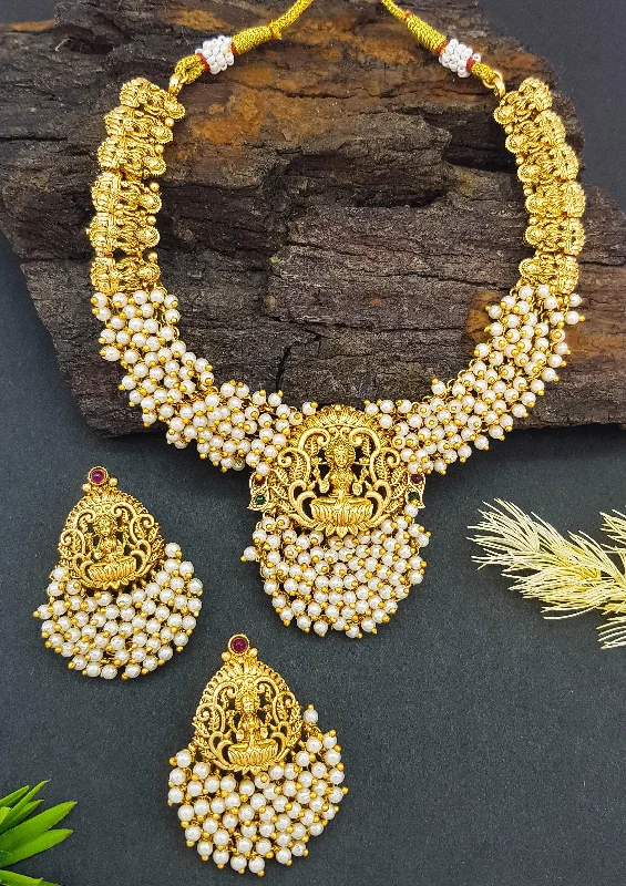 Shop Fine Jewelry With Amazing Deals Premium Gold plated Pearl Laxmi  Necklace Set