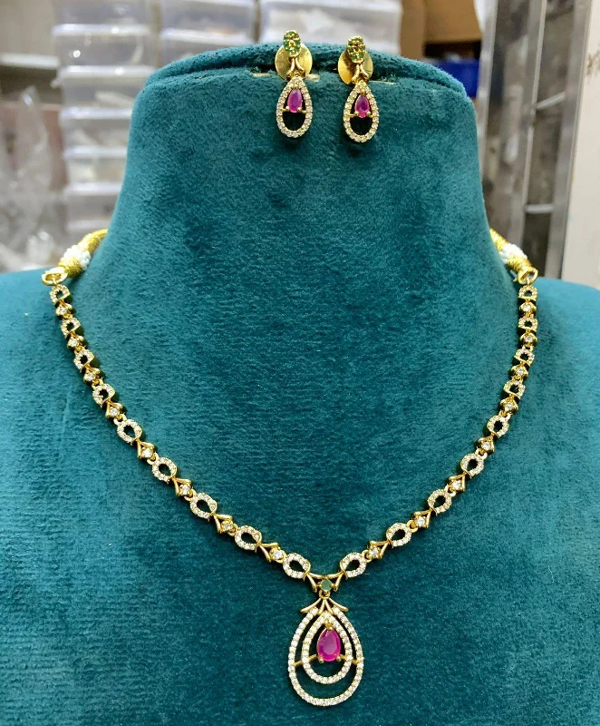 Premium Jewelry, Premium Discounts – Act Fast Premium Gold plated Zercon CZ stone Necklace Set 22074N Premium Jewelry, Premium Discounts – Act Fast Premium Gold plated Zercon CZ stone Necklace Set 22074N