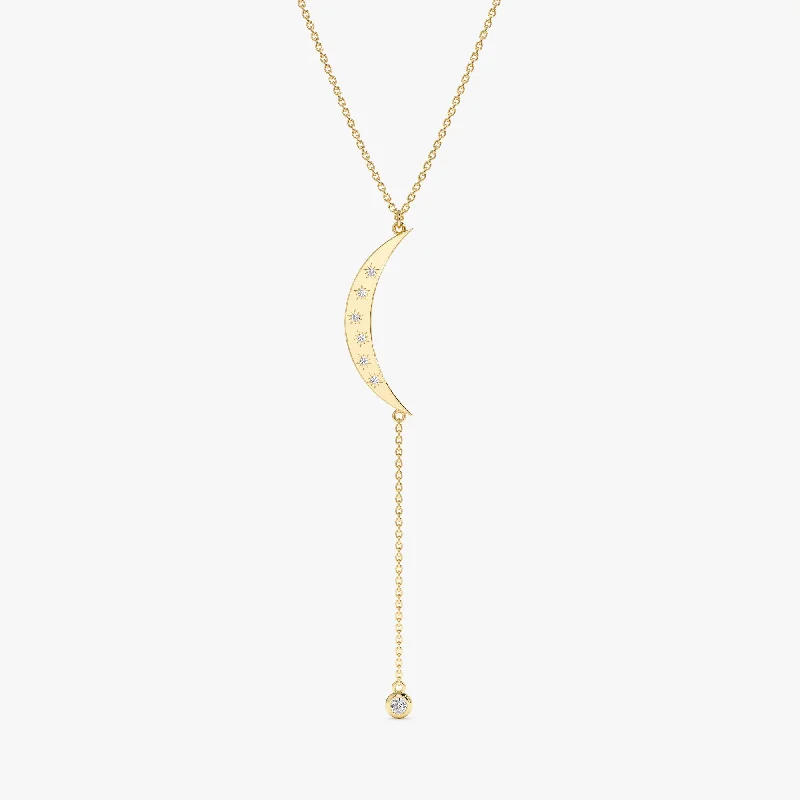 Sparkle In Style With Our Best Jewelry Deals Crescent Diamond Lariat Necklace, Tarja
