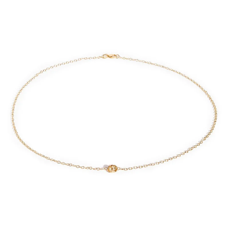 Stunning Jewelry At Even More Stunning Prices 9K Gold Necklace w. Ocean Diamond