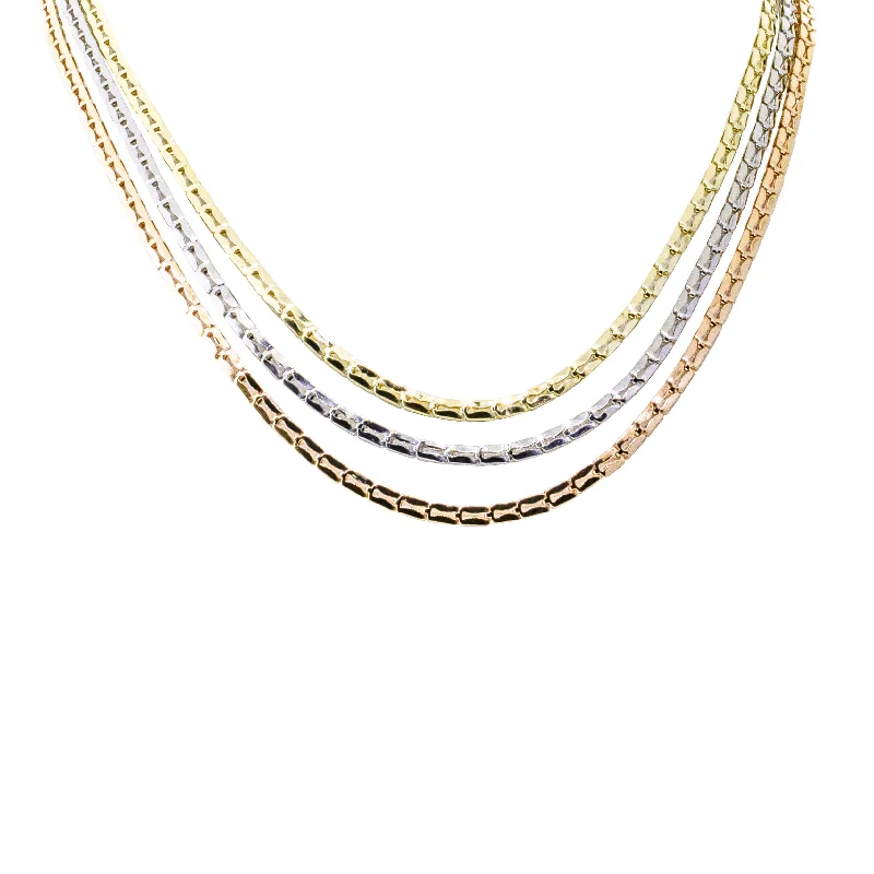 Affordable Elegance – Premium Jewelry At Special Prices Deja Vu 14ct Tri-Tone Gold Fancy Link Necklace