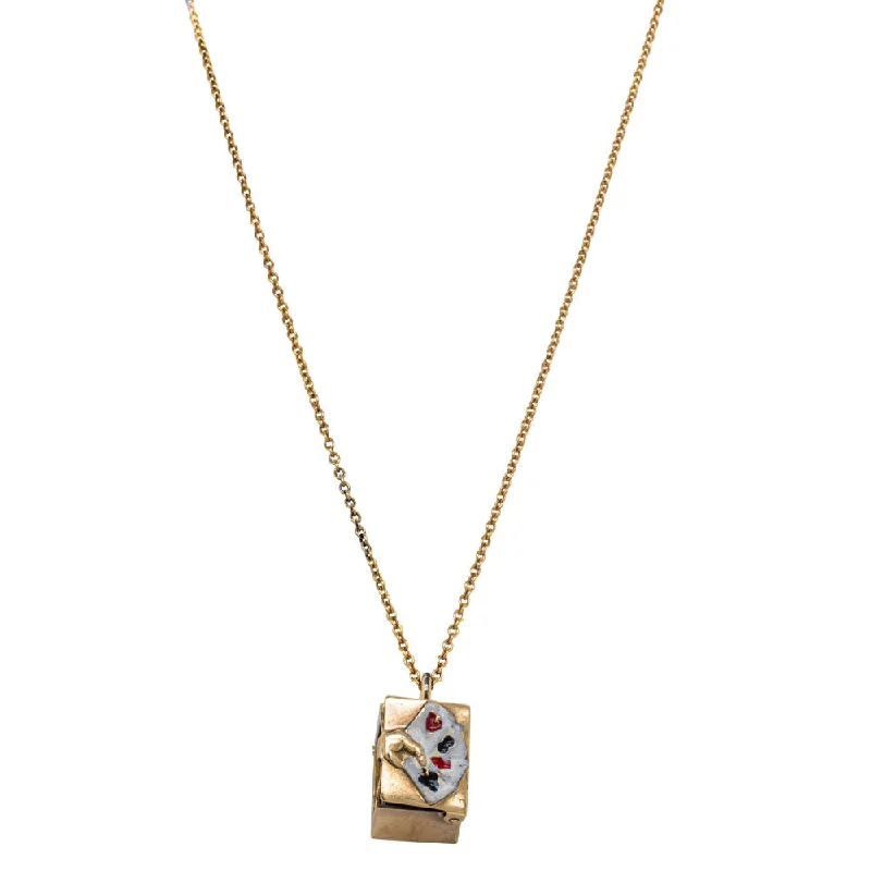 Huge Savings On Premium Jewelry Styles Deja Vu 9ct Yellow Gold Cards in Case Necklace