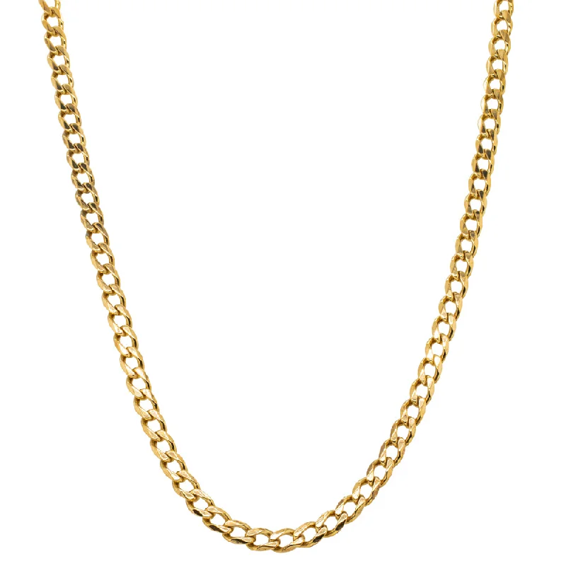 Shop Trending Jewelry With Exclusive Savings Deja Vu 9ct Yellow Gold Bevelled Curb Chain