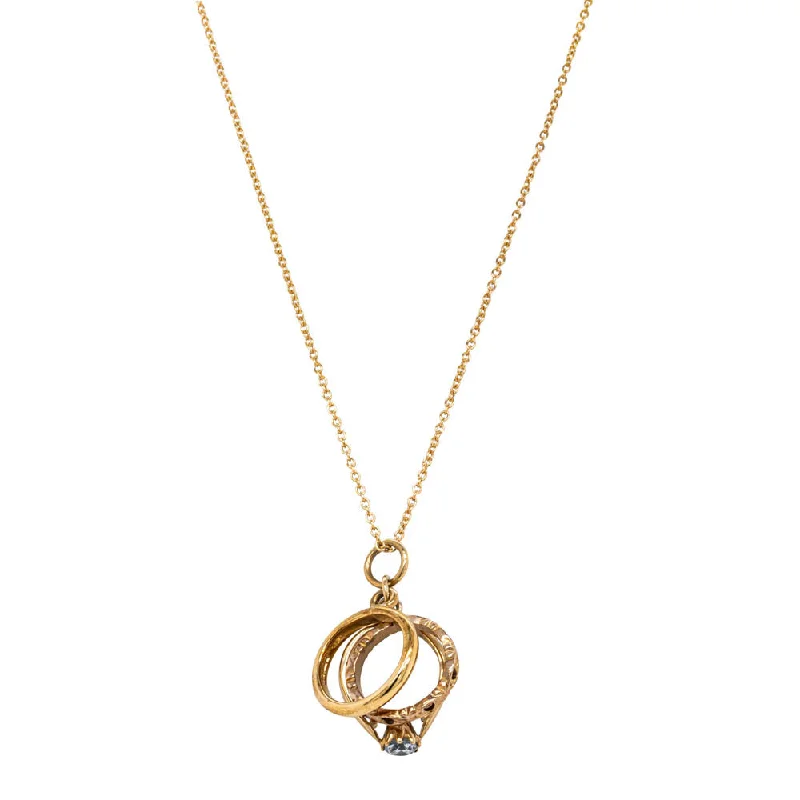 Luxury Meets Affordability – Jewelry Sale Live Now Deja Vu 9ct Yellow Gold Bridal Rings Necklace