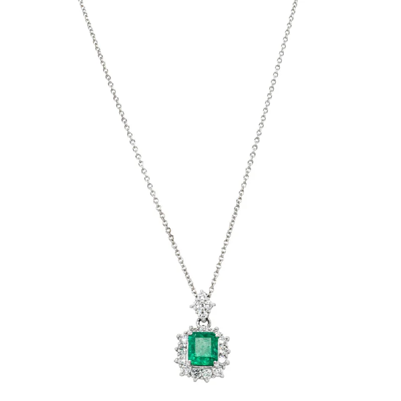 Don't Miss Out On Bestselling Jewelry At Special Prices Deja Vu Platinum 1.32ct Emerald & Diamond Pendant