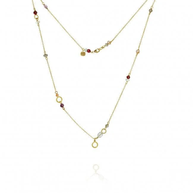 Big Savings On Your Favorite Jewelry Pieces Piccolo Daybreak 18K Gold Necklace w. Gemstones