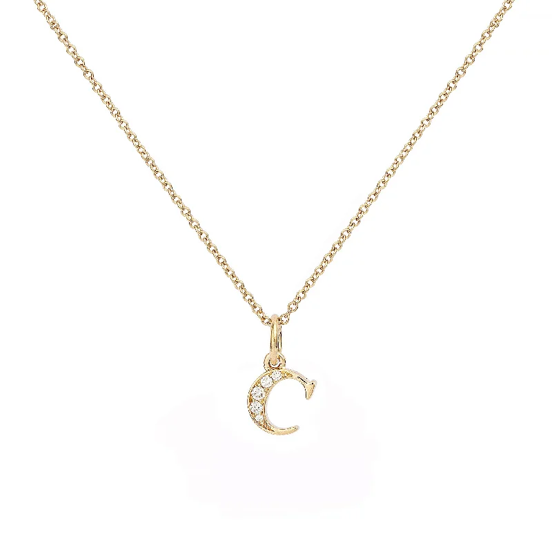 Jewelry Sale Bonanza – Grab Your Sparkle Now Love Letter C 18K Gold Necklace w. Diamonds