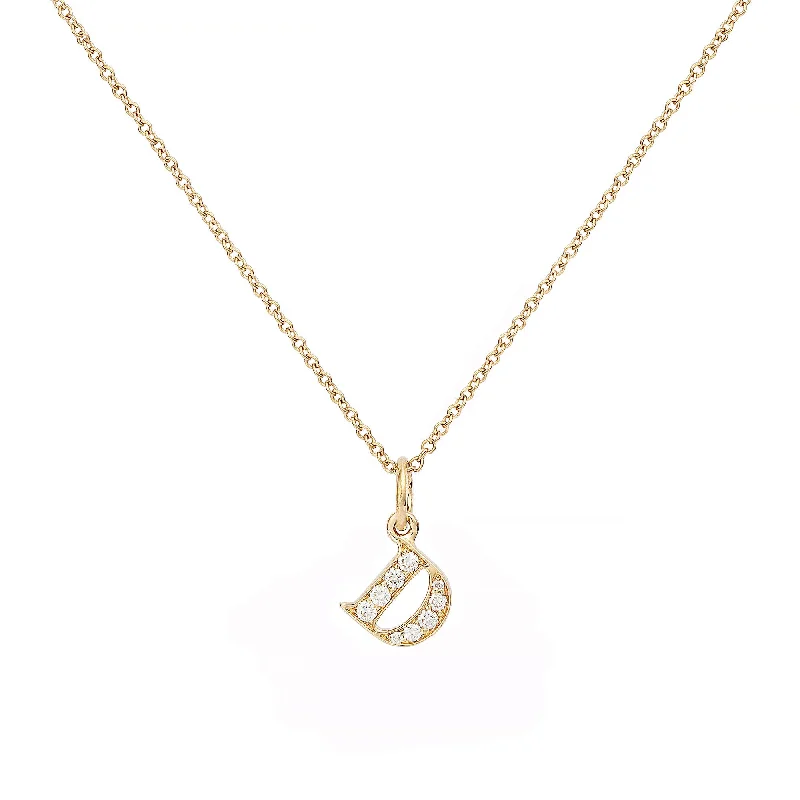 Best Jewelry Sale Prices – Limited-Time Offer Love Letter D 18K Gold Necklace w. Diamonds