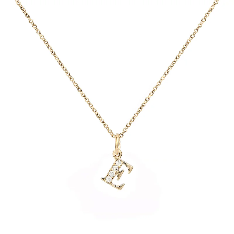 Jewelry Deals That Outshine The Rest Love Letter E 18K Gold Necklace w. Diamonds