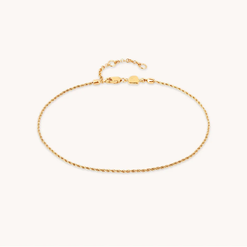 Eco-Friendly Sustainable Jewelry For Conscious Buyers Essential Rope Chain Anklet in Gold Eco-Friendly Sustainable Jewelry For Conscious Buyers Essential Rope Chain Anklet in Gold