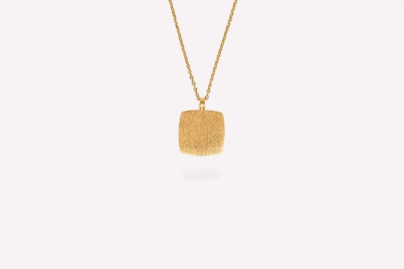 Elevate Your Outfit With Discounted Statement Jewelry IX Cushion Gold Plated Pendant