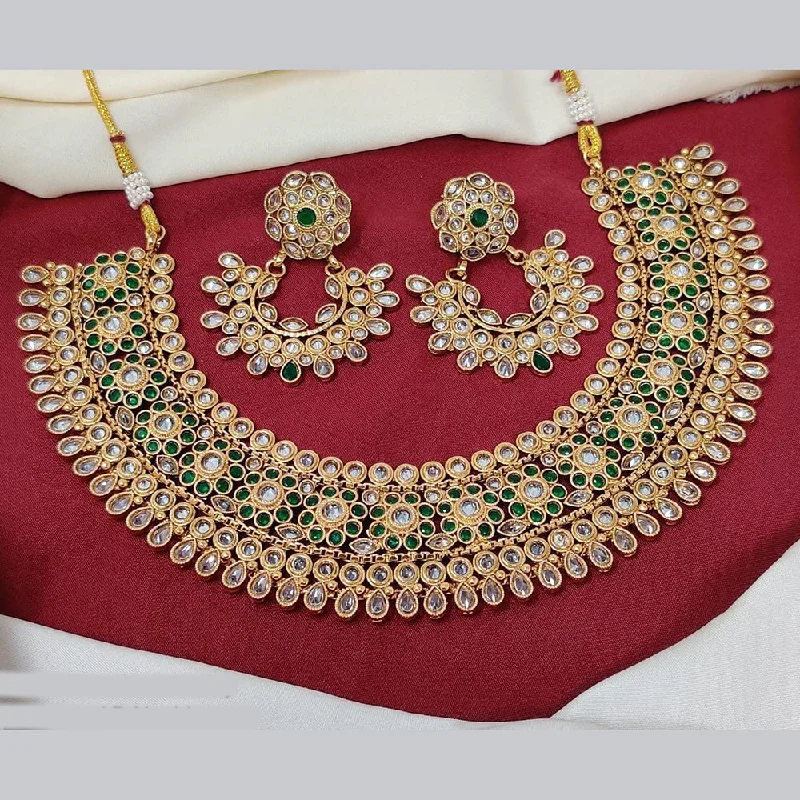 Unbeatable Offers On Luxury And Everyday Jewelry FS Collection Gold Plated Crystal Stone Necklace Set