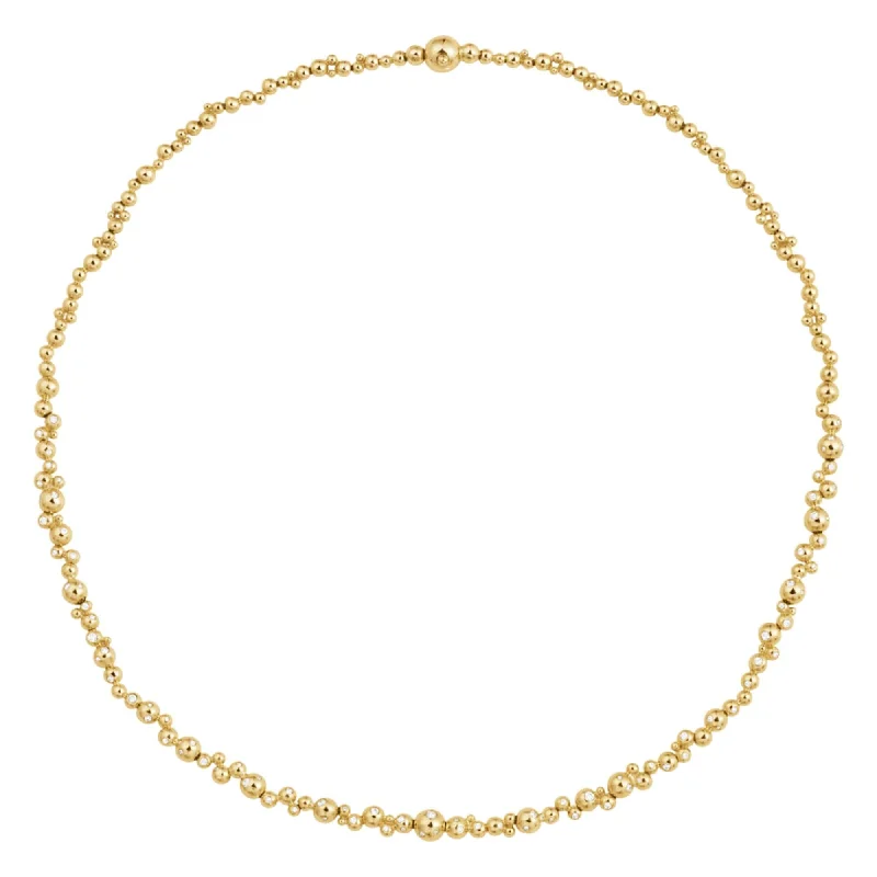 Bestselling Jewelry Now On Sale – Elevate Your Look Moonlight Grapes Slim 18K Gold Necklace w. Diamonds