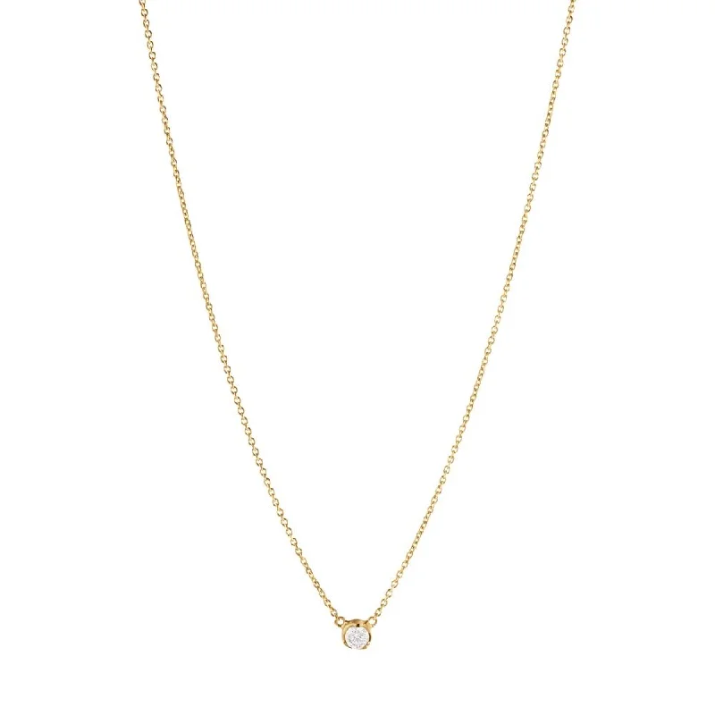 Handcrafted Jewelry Sale – Unique Designs At Low Prices Signature Solitaire 18K Gold Necklace w. 0.10ct Diamond