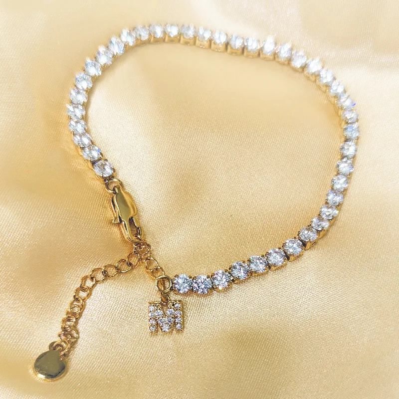 Unmissable Deals On Handmade Jewelry Collections Gold Initial Tennis Anklet