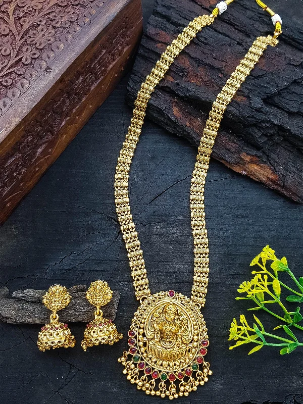 Handmade Pearl Jewelry For Timeless Elegance Gold Plated Long Necklace Set
