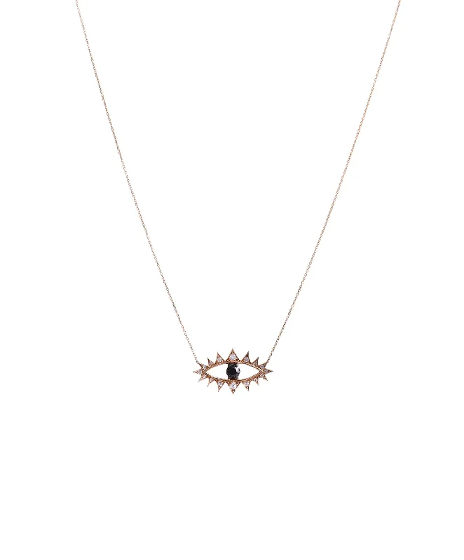 Dazzle In Elegance With Our Biggest Jewelry Sale Eye 18K Gold, Whitegold or Rosegold Necklace w. Diamonds