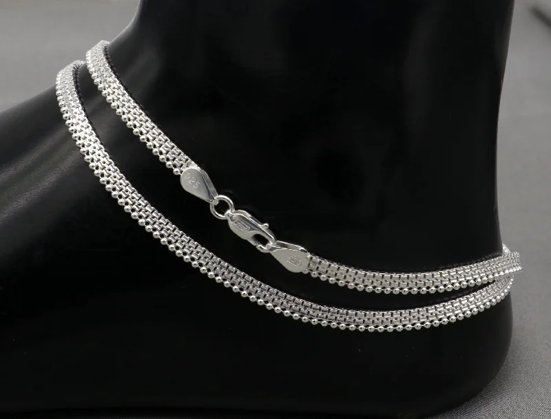Limited Stock On Premium Jewelry At Low Prices Handmade 4MM chain 925 sterling silver ankle bracelet, silver anklets, foot bracelet amazing belly dance jewelry gift her ank606 Limited Stock On Premium Jewelry At Low Prices Handmade 4MM chain 925 sterling silver ankle bracelet, silver anklets, foot bracelet amazing belly dance jewelry gift her ank606