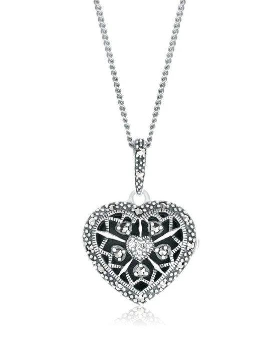 Jewelry Sale Alert – Shop Timeless Elegance Today Heart Locket with White Topaz