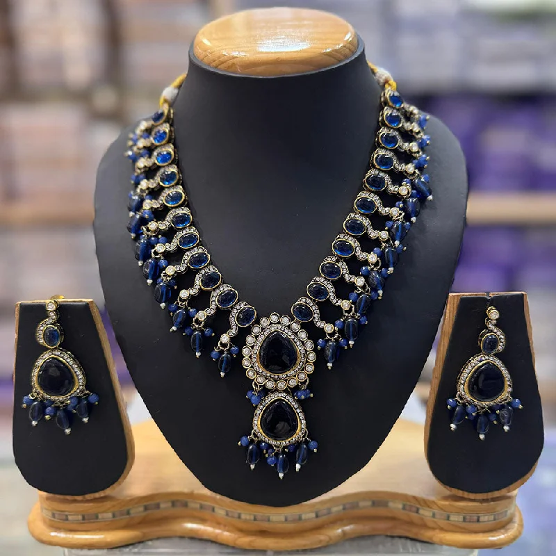 Premium Diamond Jewelry For Unforgettable Moments JCM Gold Plated Crystal Stone And Beads Necklace Set