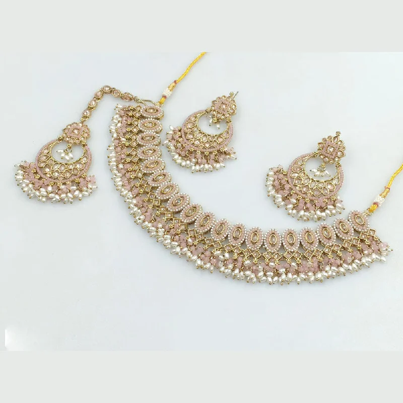 Limited-Stock Jewelry Clearance – Grab Your Favorites Now JCM Gold Plated Crystal Stone And Pearls Necklace Set