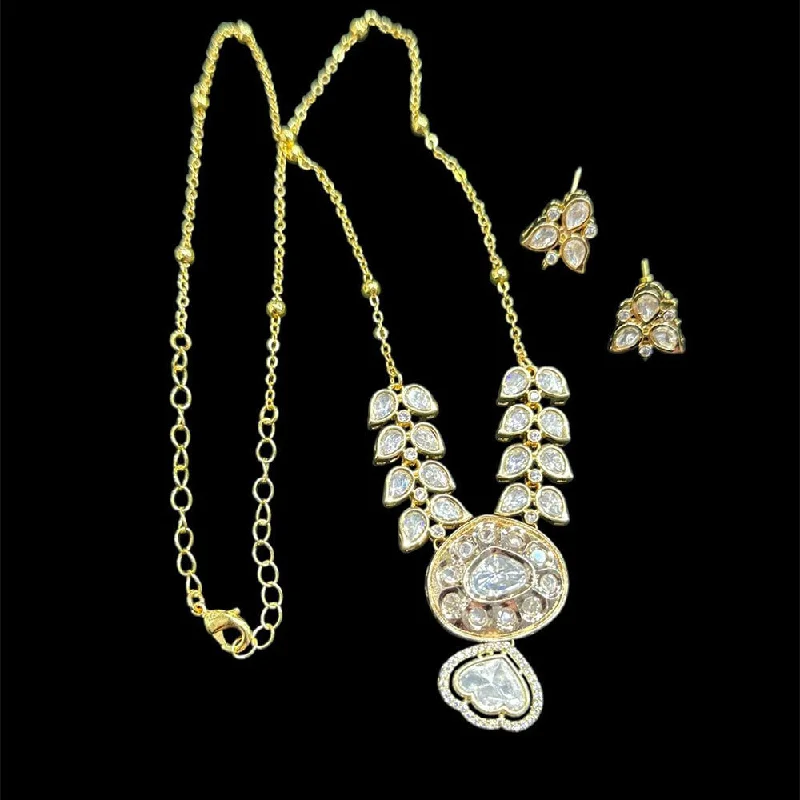 Holiday Jewelry Sale – Perfect Gifts At Great Prices JCM Gold Plated Polki Kundan Necklace Set