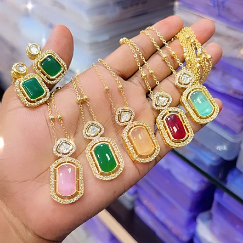 Holiday Jewelry Sale – Perfect Gifts At Great Prices JCM Gold Plated Polki Kundan Stone Necklace Set