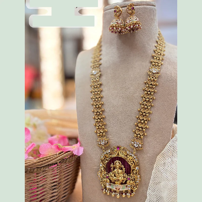 Special Offers On Handcrafted And Designer Jewelry Jewel Addiction Copper Gold Pota Stone Temple Long Necklace Set