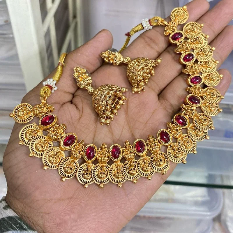 Don't Miss These Dazzling Jewelry Discounts Kavita Art Gold Plated Kundan Stone And Temple Necklace Set