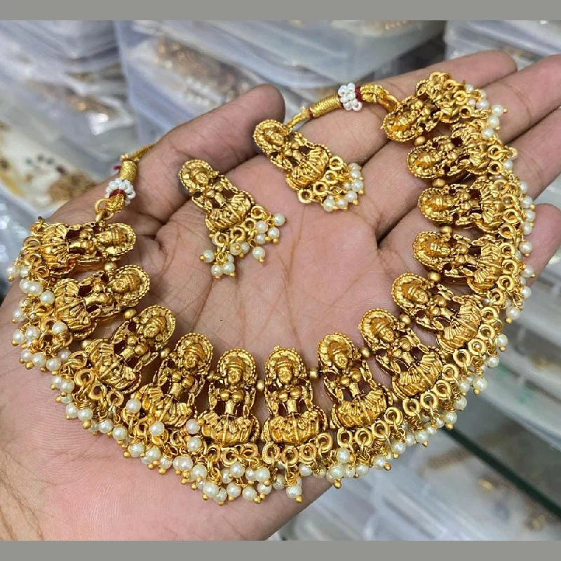 The Ultimate Jewelry Sale – Shop Premium Styles Kavita Art Gold Plated Pearls Temple Necklace Set