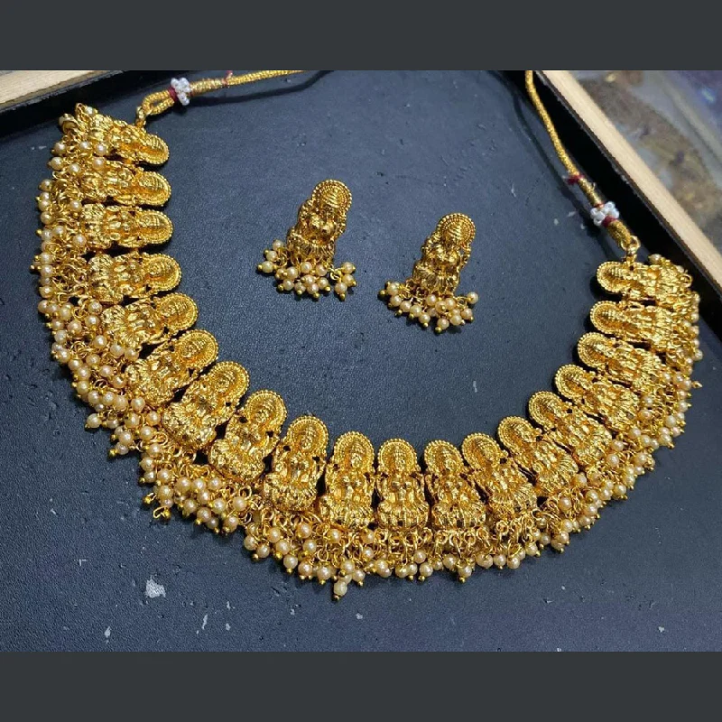 Timeless Elegance At Unbelievable Discounts Kavita Art Gold Plated Pearls Temple Necklace Set