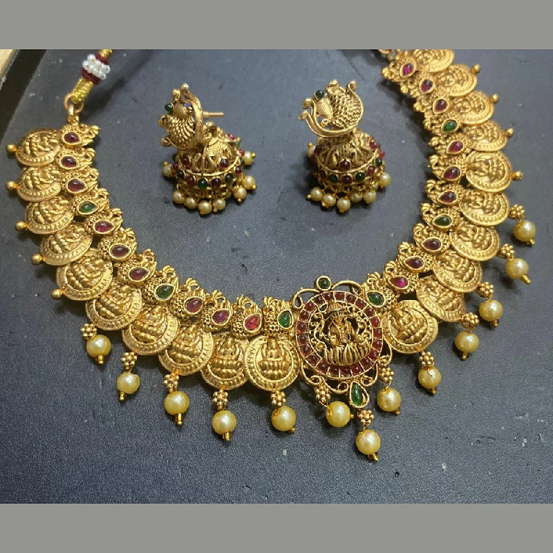 Glamorous Jewelry, Glamorous Deals – Shop Now Kavita Art Gold Plated Pota Stone And Temple Necklace Set