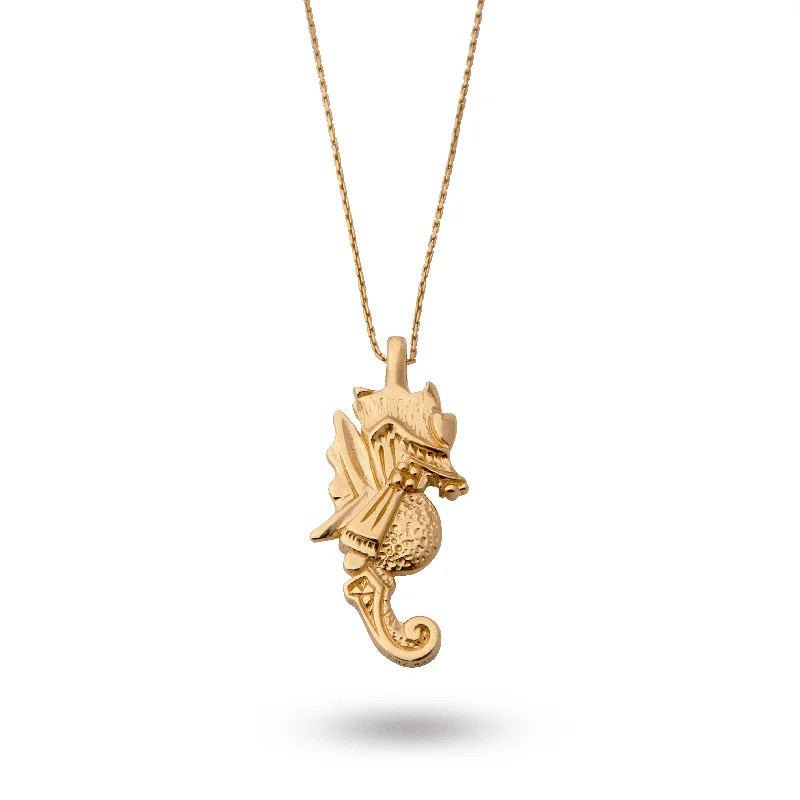 Handmade Pearl Jewelry For Timeless Elegance Seahorse 14K Gold Plated Necklace