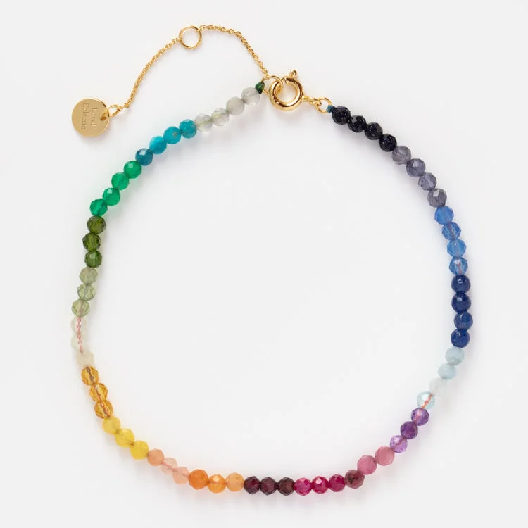 Customized Silver Jewelry For Unique Style Live by the Sun Rainbow Crystal Beaded Anklet Customized Silver Jewelry For Unique Style Live by the Sun Rainbow Crystal Beaded Anklet