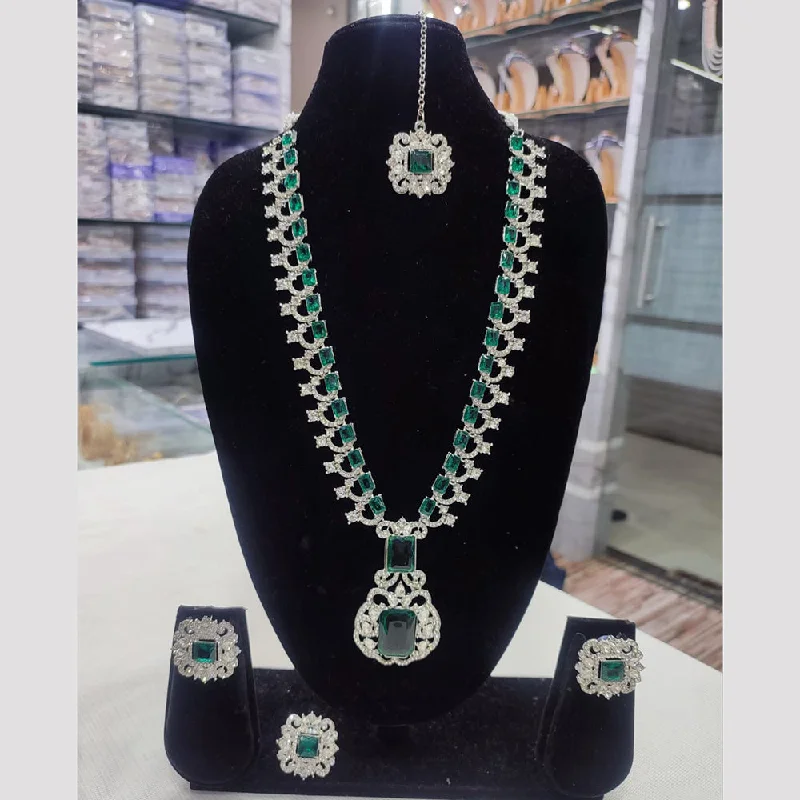 Timeless Elegance Now At Special Discounts Lucentarts Jewellery Silver Plated Austrian Stone Necklace Set