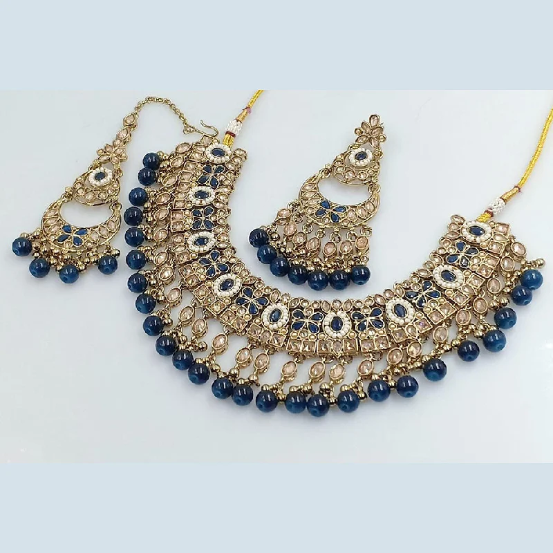 Stunning Jewelry Pieces At The Lowest Prices Ever Manisha Jewellery Gold Plated Crystal Stone And Pearls Necklace Set