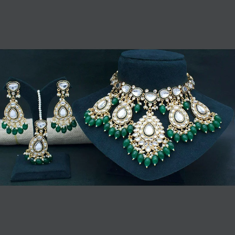 Shop Handcrafted Jewelry At Special Promotional Rates Manisha Jewellery Gold Plated Kundan Stone And Pearl Choker Necklace Set