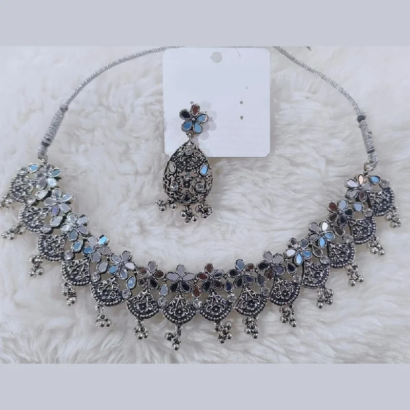 Shine Bright With Our Special Jewelry Promotions Manisha Jewellery Oxidised Plated Mirror Choker Necklace Set