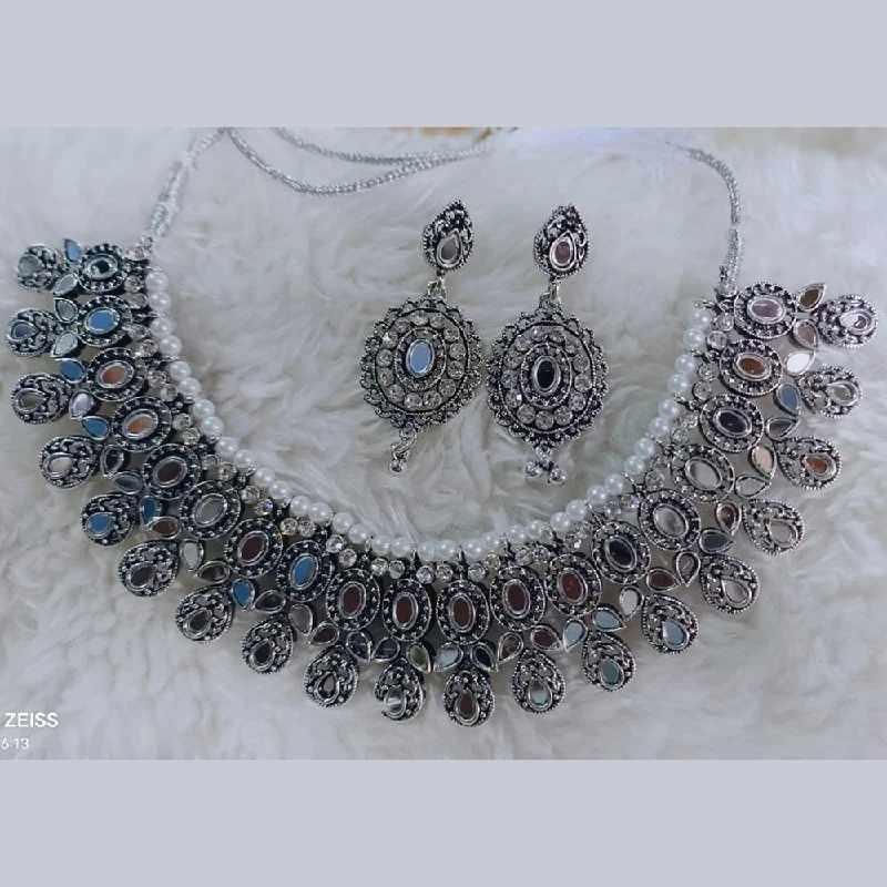 Limited-Time Jewelry Sale – Don't Miss Out On Dazzling Discounts Manisha Jewellery Oxidised Plated Mirror Choker Necklace Set
