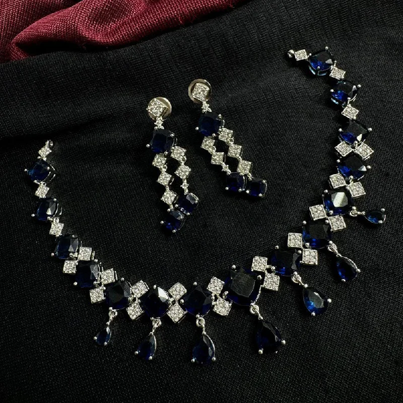 Exclusive Jewelry Sale – Grab Timeless Pieces Now Manisha Jewellery Silver Plated AD Necklace Set