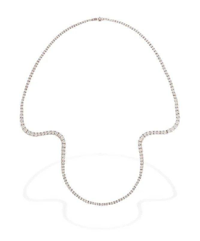 Grab Exquisite Jewelry At The Lowest Prices Aurora Pavé 18K Whitegold Necklace w. Diamonds