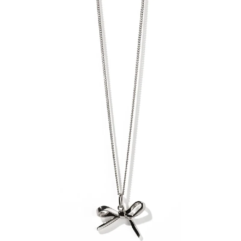 Affordable Glamour – Premium Jewelry For Less Meadowlark Bow Charm Necklace - Sterling Silver
