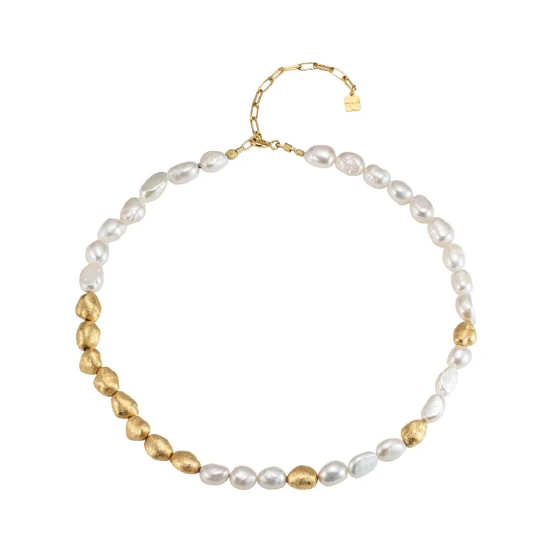 Flash Jewelry Sale – Get Stunning Pieces At Low Prices Collar Wilma 18K Gold Plated Necklace w. Pearls